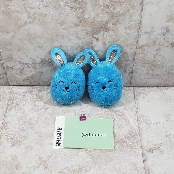 2 Ages 3+ Blue Metallic Fuzzy Bunnies Opp Plush Stuffed Animal 6" - Picture 11 of 11